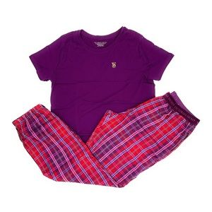 Victoria’s Secret Small/XS Purple Plaid Flannel Tee-jama